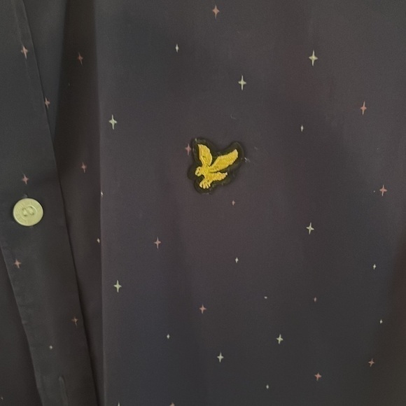 Lyle and Scott navy blue short sleeve shirt men’s medium - Picture 2 of 4